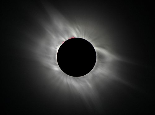 Total solar eclipse composite showing the extended corona